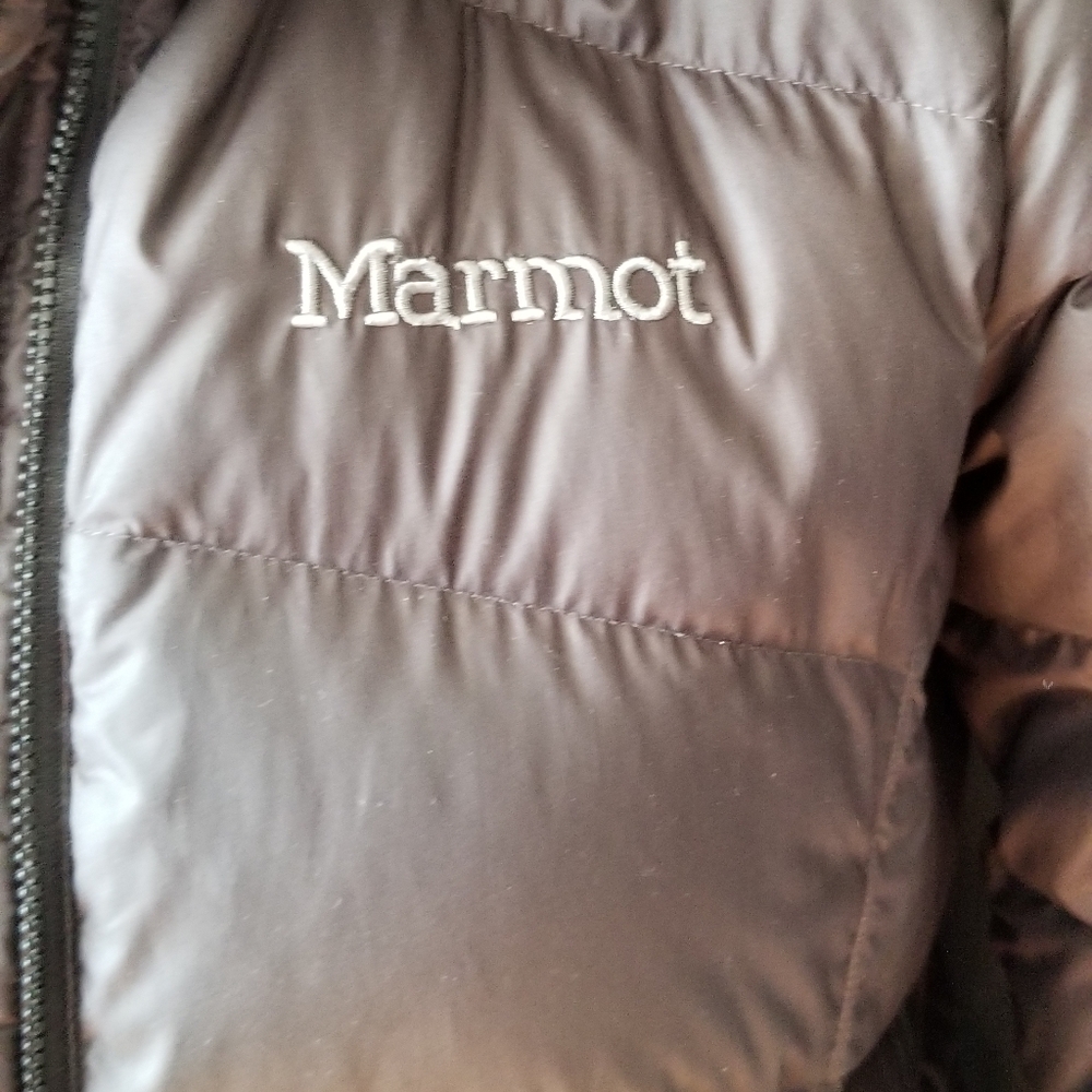 Marmot Knee Length Black Coat.